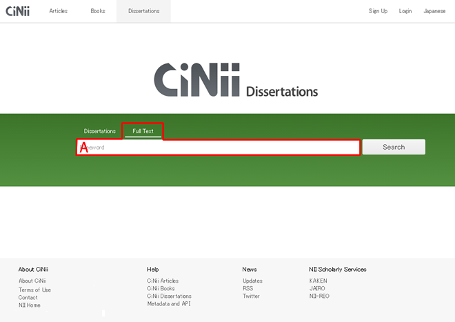 Cinii Dissertations User Guide Full Text Search By Keywords Support Academic Information Services National Institute Of Informatics